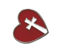 Broche tendance en forme de cœur - Broche décorative tendance - Badge tendance - Texture en alliage - Bijoux pour vêtements de style jeune et individualité - Accessoire de breloque de sac