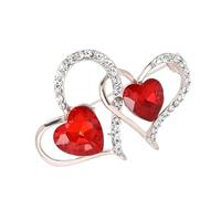 Broche tendance en forme de cœur en strass pour femme - Accessoire unisexe - Cadeau de Saint-Valentin - Fête et usage quotidien - Broche colorée pour femme