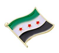 Broche tendance en forme de drapeau de la Syrie - Texture en alliage - Convient pour les styles jeunes et l'individualité des événements, taille unique, Comme décrit