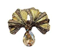Broche tendance en forme de feuille de gingko - Beau badge - Texture en alliage - Pour un usage quotidien ou comme cadeau - Broche vintage en forme de feuille de ginkgo