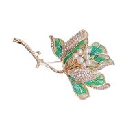 Broche tendance en forme de fleur de pommetier pour femme avec émail et alliage accessoire pour toute tenue élégante Bijoux en alliage unique, One Size, Comme décrit