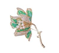 Broche tendance en forme de fleur de pommetier pour femme avec émail et alliage accessoire pour toute tenue élégante bijoux élégants, One Size, Comme décrit