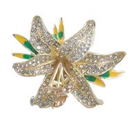 Broche tendance en forme de lys avec strass pour femme - Pour ajouter des vêtements à n'importe quel ensemble