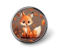 Broche tendance en forme de renard d'automne pour homme, motif fleur rouge et marguerite blanche, jolis badges en émail, en alliage d'aluminium pour chapeaux, chemises, sacs, vestes et accessoires (bo