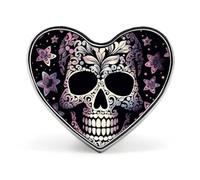 Broche tendance en forme de tête de mort - Pin's en émail de Noël, Père Noël et pingouin, 2,5 cm, jolis badges en forme de cœur, épingles en métal pour hommes et femmes, épingle décorative en métal po