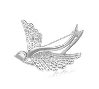 Broche tendance en forme d'hirondelle en alliage pour fête de bureau, tenue décontractée, broche dorée et argentée, taille unique, Comme décrit