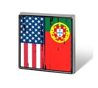 Broche tendance en métal, drapeau des États-Unis et du Portugal, 2,5 cm, pour vêtements, chapeaux, sacs, cravates, accessoires de décoration