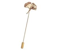 Broche tendance et sophistiquée en forme de feuille de gingko - Accessoire de bijoux polyvalent portable pour vêtements et couvre-chefs - Pour usage quotidien - Épinglette en alliage, taille unique