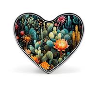 Broche tendance motif cactus coloré - Pingouin Père Noël de Noël, 2,5 cm, joli badge cœur en émail, épingles en métal pour hommes et femmes, épingle décorative en métal pour chapeaux, chemises, sacs,