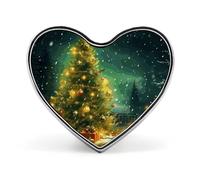 Broche tendance sapin de Noël - Pin's en émail de 2,5 cm, motif Père Noël et pingouin, jolis badges en forme de cœur, épingles en métal pour hommes et femmes, épingle décorative en métal pour chapeaux