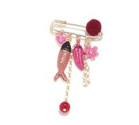 Broche tendance sur le thème marin avec artisanat détaillé et couleurs vives - Accessoire créatif - Pince poisson vive