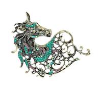 Broche Tête de Cheval Rétro Européenne et Américaine, Bijou Vintage, Accessoire Mode, Cadeau Femme, de Zinc