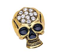 Broche tête de mort mystérieuse en alliage, accessoire gothique, fermeture sécurisée, bijou tendance pour femme, design polyvalent, accessoire de fête, taille unique, Comme décrit