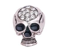 Broche tête de mort mystérieuse en alliage, accessoire gothique, fermeture sécurisée, bijou tendance pour femme, design polyvalent, accessoire de fête, taille unique, Comme décrit