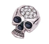 Broche tête de mort mystérieuse en alliage - Accessoire gothique - Fermeture sécurisée - Bijoux tendance pour femme - Design polyvalent - Bijoux gothiques, One Size, Comme décrit