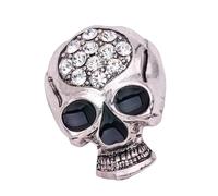 Broche tête de mort mystérieuse en alliage gothique avec fermeture sécurisée - Bijoux tendance pour femme - Design polyvalent, taille unique, Comme décrit