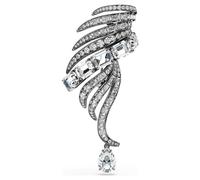 Broche The Vienna Collection, Plume, Blanche, Métal plaqué ruthénium OS