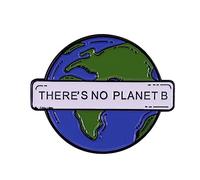 Broche « There Is No Planet » - Changement climatique - Émail - Save The Earth - Vert - Respectueux de l'environnement - Durable - Moyenne - Polyester - Sans pierre précieuse, Medium, Polyester, Sans