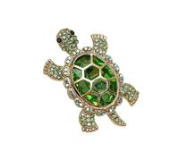 Broche Tortue Mignonne En Cristal Strass Épingle à Revers Animaux Marins Accessoire Élégant Pour Robe Chapeau Sac Cadeau Pour Femme Soeurs Amis Style Quotidien Ou Dating Charme Bijoux (vert)