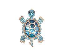 Broche Tortue Mignonne En Cristal Strass Épingle à Revers Animaux Marins Accessoire Élégant Pour Robe Chapeau Sac Cadeau Pour Femme Soeurs Amis Style Quotidien Ou Dating Charme Bijoux (Ciel bleu)