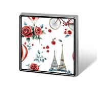 Broche Tour Eiffel, Paris, Fleurs, Vélo, insigne carré, épinglette pour col ou revers, pour femmes et hommes