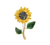 Broche Tournesol En Alliage De Qualité Supérieure Bijoux Respectueux De La Peau Pour Les Utilisateurs Sensibles Brillance Longue Durée Élégance Diurne Broche Tournesol En Alliage