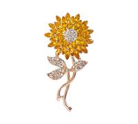 Broche tournesols en strass étincelants avec fermoir sécurisé, design léger pour mariages, fêtes et usage quotidien en alliage cristal broche accessoire