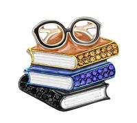 Broche unique avec des motifs de livres et de lunettes, idéale pour la mode quotidienne ou les occasions spéciales, design léger, cadeau à thème académique, broche tendance, taille unique, Comme