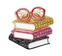 Broche unique avec des motifs de livres et de lunettes, idéale pour la mode quotidienne ou les occasions spéciales, design léger, cadeau à thème académique, cadeau étudiant, taille unique, Comme