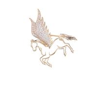 Broche Unique Badge Cheval Volant Belle Texture En Alliage Accessoire De Mode Pour Vêtements Et Décoration De Sacs Scintillants