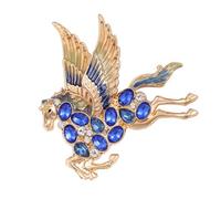 Broche unique en forme de cheval symbolisant le rêve ornée de strass étincelants pour un style tendance polyvalent, taille unique, Comme décrit