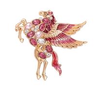 Broche unique en forme de cheval symbolisant le rêve ornée de strass étincelants pour un style tendance polyvalent, taille unique, Comme décrit