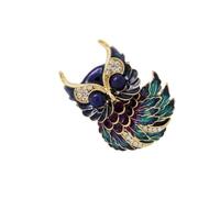 Broche unique en forme de hibou goutte à goutte avec des motifs détaillés à plumes Idéal pour les tenues élégantes hommes et femmes Émail Pin pour vêtements formels, taille unique, Comme décrit