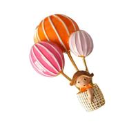 Broche unique en forme de montgolfière avec petite broche en alliage pour fille Accessoire de cadeau élégant pour sacs de vêtements et écharpes Alliage de couleur vive Broche de dessin animé, taille