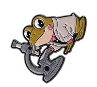 Broche unique grenouille scientifique animale avec tube à tests de microscope pour les amateurs de science, accessoire scientifique pour vêtements, taille unique, Comme décrit