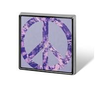 Broche unisexe avec symbole de paix psychédélique style tie-dye carré léger pour vêtements, châle, chapeau