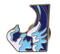 Broche vagues bleues en émail avec boucle en métal de dessin animé pour manteau, veste, sac, bijou de mer, cadeau pour un design très attrayant