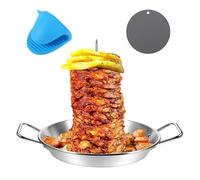 Broche verticale en acier inoxydable, brochette verticale BBQ Al Pastor - Support à brochettes pour four,3 pointes amovibles, brochettes brésiliennes Hack pour four-BBQ, tacos poulet