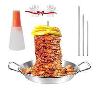 Broche verticale en acier inoxydable pour four, avec pointes amovibles et brosses pour tacos Al Pastor, Shawarma, kebabs, barbecue