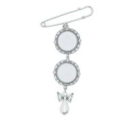 Broche vierge avec pendentif imprimé sur un seul côté - En alliage - Transfert de chaleur - Broche vierge pour bricolage - Cadeau pour collègues, A, Comme décrit