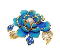 Broche vintage avec perles et strass - Fabriquée à la main - Motif floral - Accessoire pour femme avant-gardiste - Broche d'inspiration vintage pour tenues, taille unique, Comme décrit