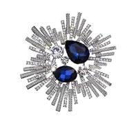 Broche vintage baroques en cristal pour femme élégante et multifonctionnelle - Accessoire de bijoux léger en alliage - Strass étincelants - Accessoire de vêtements, 6.2cm, Comme décrit