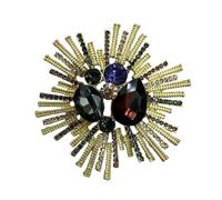 Broche vintage baroques en cristal pour femme élégante et multifonctionnelle - Accessoire de bijoux léger en alliage - Strass étincelants - Accessoire de vêtements, 6.2cm, Comme décrit