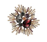 Broche vintage baroques en strass en cristal pour femme élégante et multifonctionnelle - Accessoire de bijoux léger en alliage léger de luxe pour femme, 5.4cm, Comme décrit