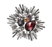 Broche vintage baroques en strass en cristal pour femme élégante et multifonctionnelle - Accessoire de bijoux léger en alliage léger de luxe pour femme, 5.4cm, Comme décrit