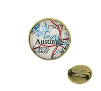 Broche vintage carte de la ville art amour voyage homme femme badge broche cabochon en verre antique carte du monde broche broche bijoux, Verre
