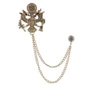 Broche vintage d’aigle pour homme, mode Chemise animale, col, Pompon, chaîne, broches, broches, bijoux, accessoires, cadeau de petit ami