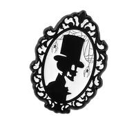 Broche vintage d'horreur en alliage avec silhouette noire - Épinglette gothique pour bijoux fantaisie - Cadeau unique, taille unique, Comme décrit