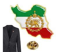 Broche vintage drapeau de l'Iran, 2,2 x 2,5 cm, emblème national avec motif , épinglette en métal, accessoire de fierté avec design coloré, accent de tenue pour homme et femme, Refer