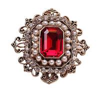 Broche vintage en cristal élégante pour vêtements et vêtements - Convient pour un look tendance et vintage, White, Comme décrit